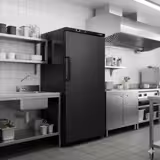 Voorraad Vrieskast RVS ECO - 600l - met 1-deurs dichte deur & 5 roosters - binnenzijde kunststof - zwart