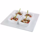 (6 pièces) Coupelles à sauce - PURE - Melamine - 50 ml - carré - Blanc