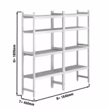 Rayonnage modulaire en aluminium - 1070x776mm - Capacité de charge:600kg