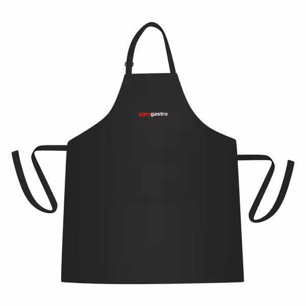 (5 Stück) Latzschürze - Schwarz - mit GGM Gastro Logo - BxH: 670x840mm