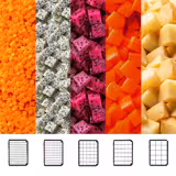 Cortador de legumes elétrico Profissional - 200W - inclui disco de corte 4mm & 5 grelhas para cubos