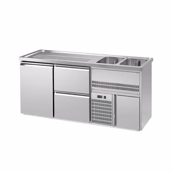 Comptoir à bière Premium PLUS – 1950 × 700 mm – 1 porte & 2 tiroirs