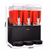 Slushmachine - 3x 12L - 1,4kW - Zwart