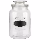 (6 pcs) Storage jar - NOTE - 1,2 Liter - Clear - incl. glass lid with seal & labelling area