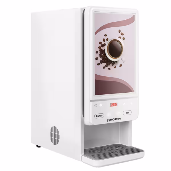 Sıcak içecek makinesi, 2 toz hazneli - 1,8 kW - Dijital - Beyaz