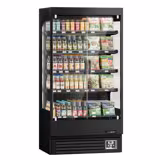 Vitrine murale réfrigérée - 1002mm - 440L - avec 2 portes battantes vitrées & 4 étagères - arrière fermé - Noir