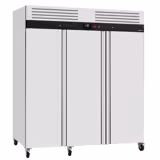 Vrieskast RVS ECO - 1800mm - 2100liter - tot -22°C - met 3 deuren - geforceerde koeling, slot & roosters