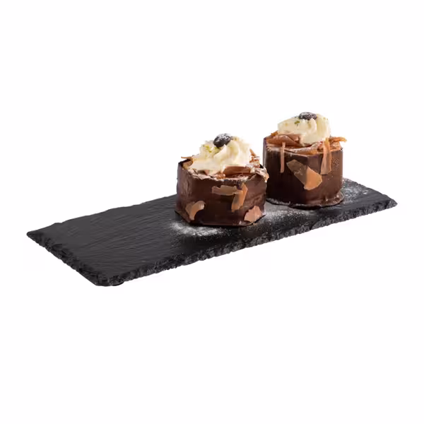 (6 pieces) Natural Slate Plate - 300x120mm - Black