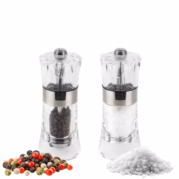 (6 pieces) PEUGEOT | OSLO - Salt & Pepper Mill - Acrylic/Stainless Steel - Height: 140mm