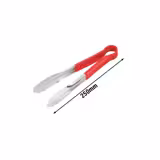 Servierzange - Edelstahl - mit Silikongriff - 220mm - Rot