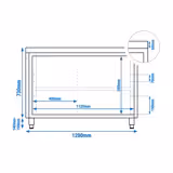 Acero inoxidable Mesa con puertas correderas FLEX ECO - 1200x600mm - con estante intermedio