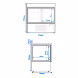Mesa refrigerada - mostrador nevera PREMIUM PLUS - 980x700mm  - con 2 puertas