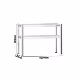 Aufsatzbord Edelstahl - 2 Etagen - 1000x370mm - höhenverstellbar