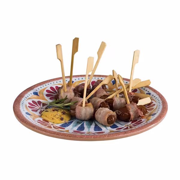 (6 pcs) ARABESQUE | Plate - Melamine - Ø215mm - Terracotta/Blue