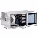 Geurfilterkast met motor - 3500m³ - met voor-, zak- & actiefkoolfilter