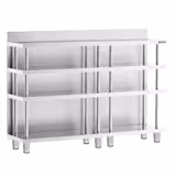 Bar-Arbeitstisch - Edelstahl - 1600x600mm - mit 4 Ablagen