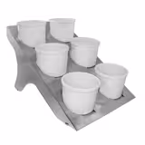 Alzata per buffet - Acciaio inox - Tonda - 335x540x250mm - incl. 6 ciotoline in melamina