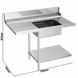 Pass Through Dishwasher Inlet Table - 1200mm - Mounted left - with 1 bowl - for DS430 Series