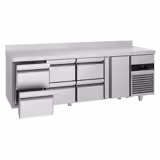 Balcão refrigerado PREMIUM - 2330x700mm - 632L - 1 porta; 6 gavetas - GN 1/1 - -2 a +8°C - com ressalto traseiro