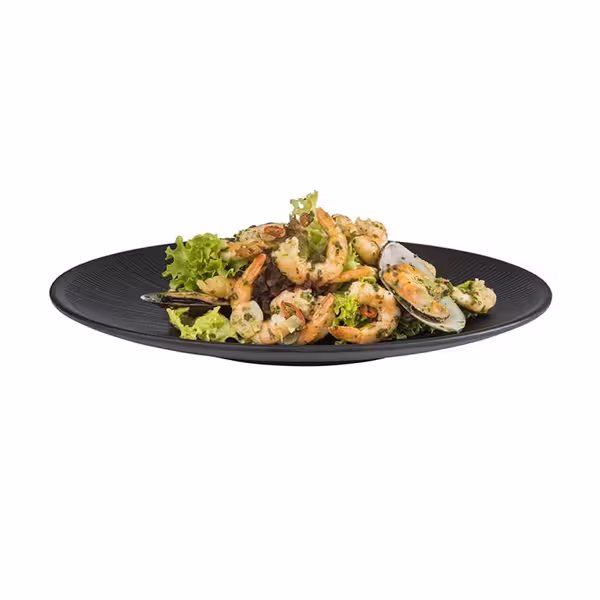 (6 pcs) NERO | Pizza Plate - Melamine - Ø330mm - Black