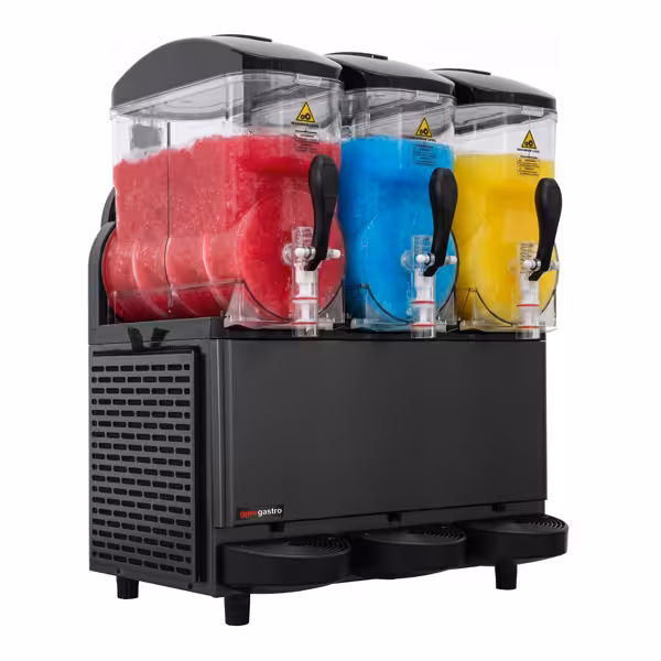 Slush-Maschine - 3x 12 Liter - 1,08 kW - Digital - Tritan Behälter - Schwarz