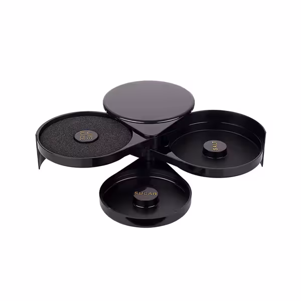 3-Tier Margarita & Cocktail Glass Rimmer – 2 compartments - Lime sponge - Black - ABS