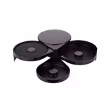 3-Tier Margarita & Cocktail Glass Rimmer – 2 compartments - Lime sponge - Black - ABS