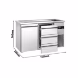 Barkoelkast PREMIUM - 1550x700mm - 1 deur & 3 laden