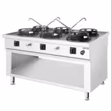 Cocina wok a gas - 90 kW - 6 fuegos - incl. 4 grifos
