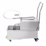 Mobile Fryer Oil Filter Cart PREMIUM - 48 L/min - On castors - Stainless steel - With drain valve