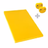 Snijplank - 250x400mm - Dikte: 20mm - HACCP-conform - Polyethyleen - Geel - Antislipvoetjes - Vaatwasmachinebestendig