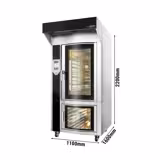 Roterende heteluchtoven op gas voor bakkerij - Touch - 10x EN 600x400 - incl. afzuigkap & rijskast