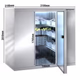 Cella frigorifera in acciaio inox BT - 2100x2100mm - 6,12m³ - con pavimento - pannello 120mm