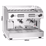Espressor profesional - 2 grupuri - Automat (dozare volumetrică) - cu sistem de preinfuzie & 1 lance de abur