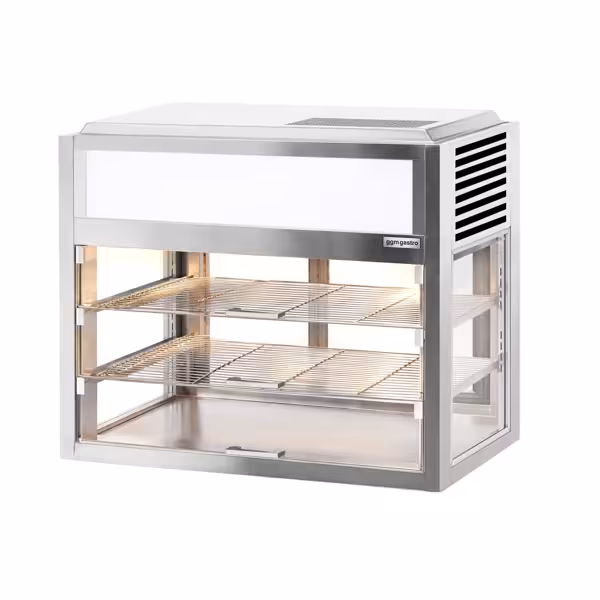 Vetrina refrigerata da banco - Self service - 225l - 900mm - Doppio vetro - con 2 ripiani - porte posteriori scorrevoli; LED interni