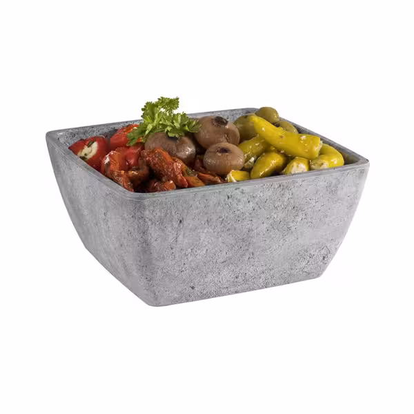 (6 pieces) Bowl - ELEMENT - melamine - 1.5 liter - square - grey
