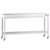 Edelstahl Arbeitstisch PREMIUM - 2000x800mm - mit Grundboden & Rollen