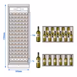 Frigorífico para vinho - 1 zona climática- 450 litros - máx. 171 garrafas