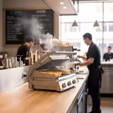 ROBAND | Klämgrill | Hamburgergrill - 3,1 kW - Slät topp och botten - Grillyta: 500x275mm