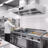 Hotte professionnelle convertible évacuation/recyclage - 1600mm - 98% d’efficacité de filtration - commandes tactiles - éclairage LED