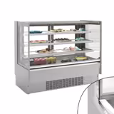 ثلاجة عرض حلويات - مخصص لـ واجهة عرض الكيك - 365 لتر - 1250 mm - زجاج مزدوج عازل - بابان زجاجيان - مع 3 رفوف