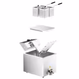 Pastakokare - 8 liter - 3,25 kW - med avloppskran - inkl 4 korgar