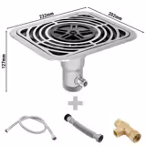 Countertop Bar Glass Rinser with Drip Tray – 202×232×127 mm - Siphon + Flexible Hose