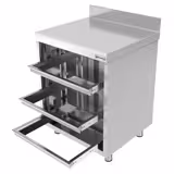 Stainless Steel Floor Cupboard - 647x600mm - with 3 Drawers & Upstand