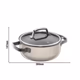 WMF | Fusiontec Mineral - Bratentopf - Ø 200mm - 2,4 Liter - inkl. Glasdeckel - Macadamia