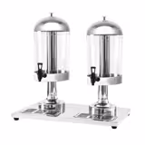 Dispensador de sumos - 2x 8L - Aço inoxidável - incl. bandeja de gotejamento, tampa