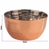 (6 db) Tál - MUMBAI - rozsdamentes acél - 0,15 liter - Ø 85mm - réz