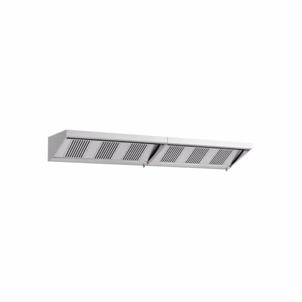 Commercial Wall-Mounted Extraction Canopy - 4000mm - with Baffle Filters & LED Lighting