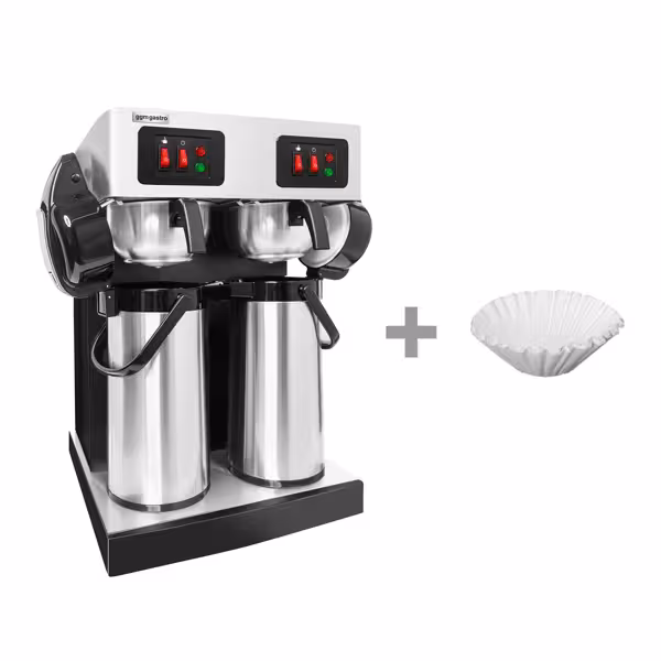 Machine à café filtre – 2 × 2,2 litres – avec 2 thermos à pompe inclus