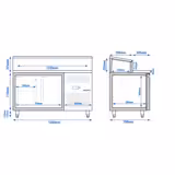 Saladette PREMIUM - 1360x700mm - 2-deurs - voor 7x GN 1/3